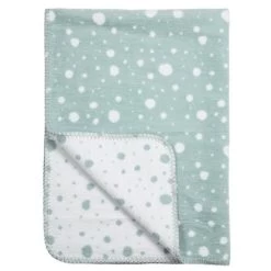 Meyco Wiegdeken Dots Stone Green - Wit 75x100