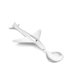 Zilverstad Lepel Vliegtuig Verzilverd