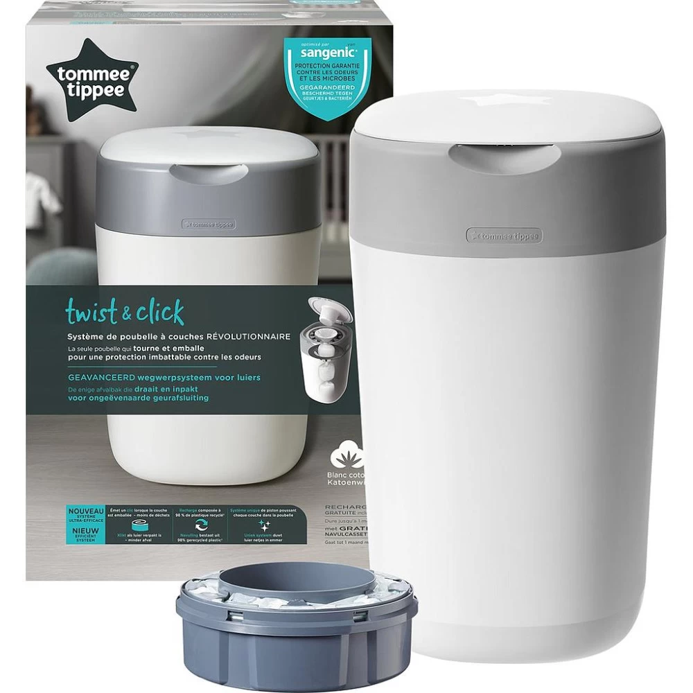 Tommee Tippee Sangenic Twist & Click Luieremmer White (incl. 1 Navulling) 3 Tommee Tippee Sangenic Twist & Click Luieremmer White (incl. 1 Navulling)