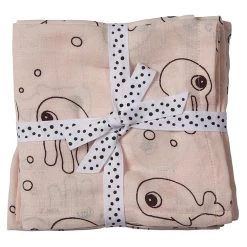 Done By Deer Wikkeldoek 2-pack Sea Friends Powder