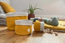 LÄSSIG Laessig Opbergmanden Set 3 Stuks Muslin Mosterd, 100% Organisch Katoen -Babyproducten Verkoop image 24280