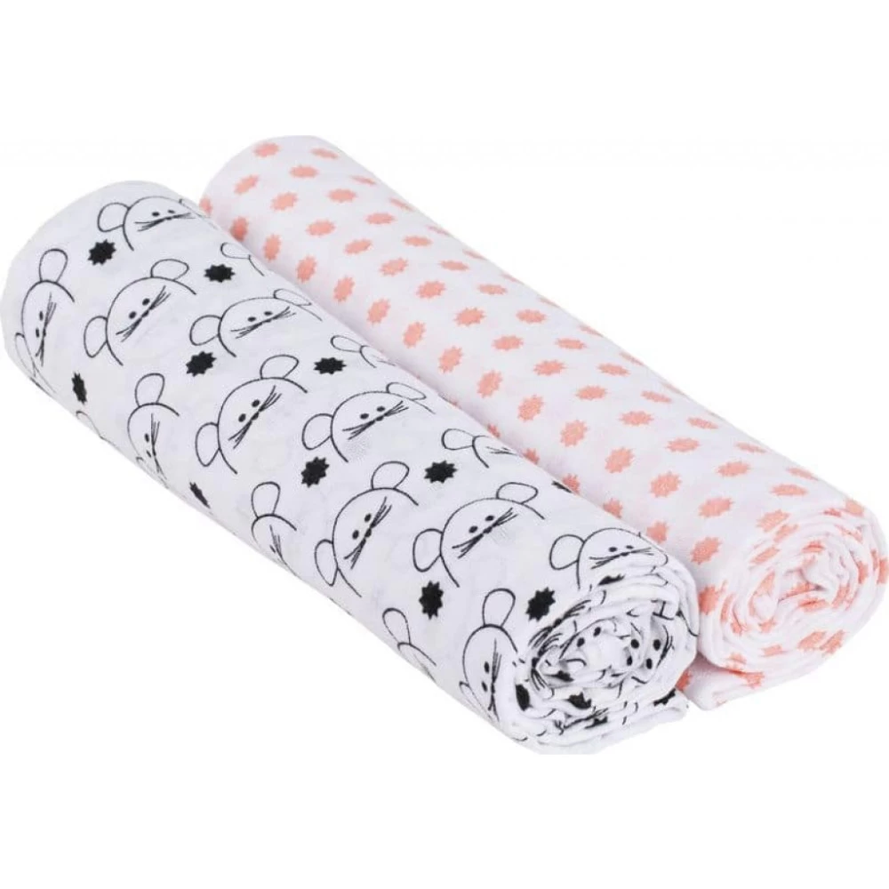 Laessig Hydrofiel XL Swaddle Little Chums Mouse 2St. 120x120 Cm 3 Laessig Hydrofiel XL Swaddle Little Chums Mouse 2St. 120x120 Cm