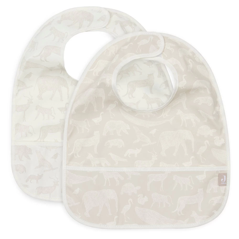 Jollein Slab Waterproof Animals Nougat 2 Stuks 3 Jollein Slab Waterproof Animals Nougat 2 Stuks