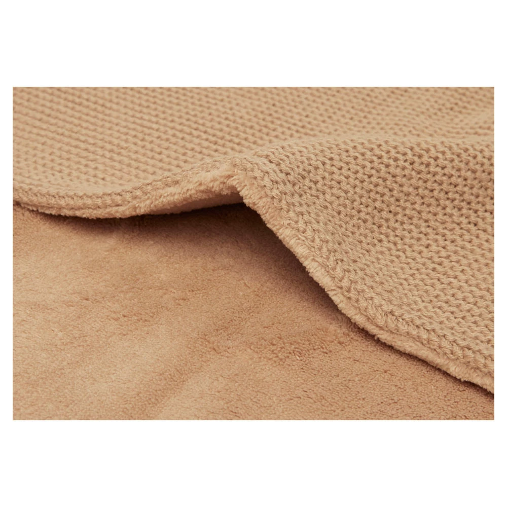 Jollein Wiegdeken 75x100cm Basic Knit Biscuit Fleece 4 Jollein Wiegdeken 75x100cm Basic Knit Biscuit Fleece - Afbeelding 2