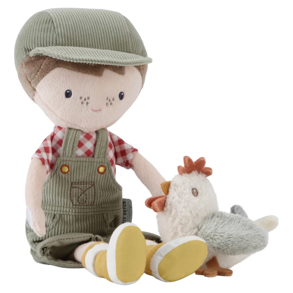 Little Dutch Knuffelpop Boer Jim 35cm Little Farm 4 Little Dutch Knuffelpop Boer Jim 35cm Little Farm - Afbeelding 2