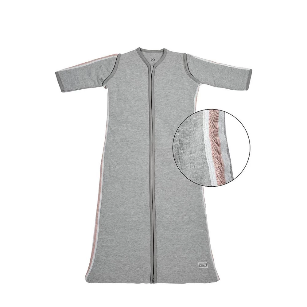 Meyco Winterslaapzak Basic Deluxe Grijs/Roze 110 Cm 3 Meyco Winterslaapzak Basic Deluxe Grijs/Roze 110 Cm