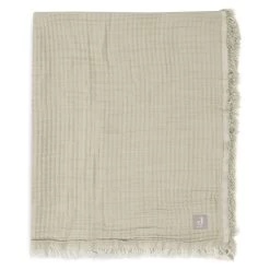 Jollein Ledikantdeken 120 X 120 Cm Fringe Olive Green