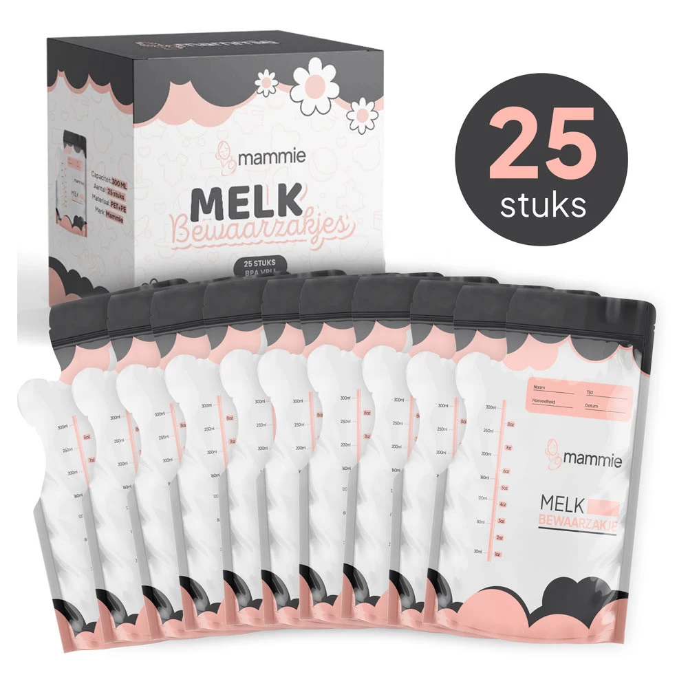 Mammie Moedermelk Bewaarzakjes - 25 Stuks - 300 Ml - BPA Vrij 3 Mammie Moedermelk Bewaarzakjes - 25 Stuks - 300 Ml - BPA Vrij