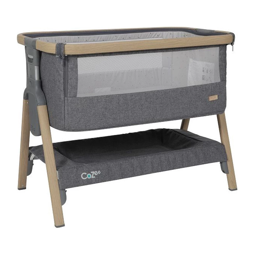 Tutti Bambini CoZee Bedside Crib Oak Charcoal 3 Tutti Bambini CoZee Bedside Crib Oak Charcoal