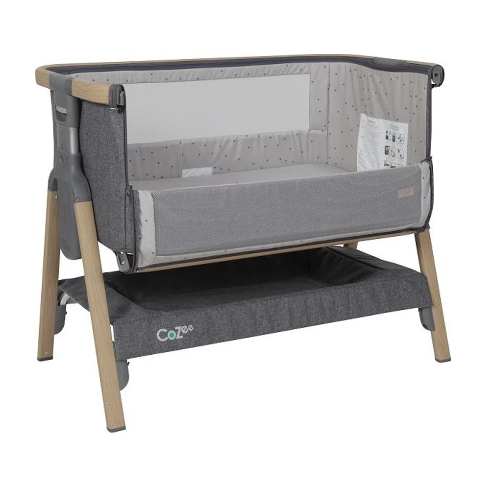 Tutti Bambini CoZee Bedside Crib Oak Charcoal 4 Tutti Bambini CoZee Bedside Crib Oak Charcoal - Afbeelding 2
